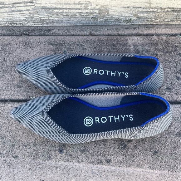 Rothy's The Point Cloud Grey Birdseye Knit EUC Size 6 - Picture 2 of 6